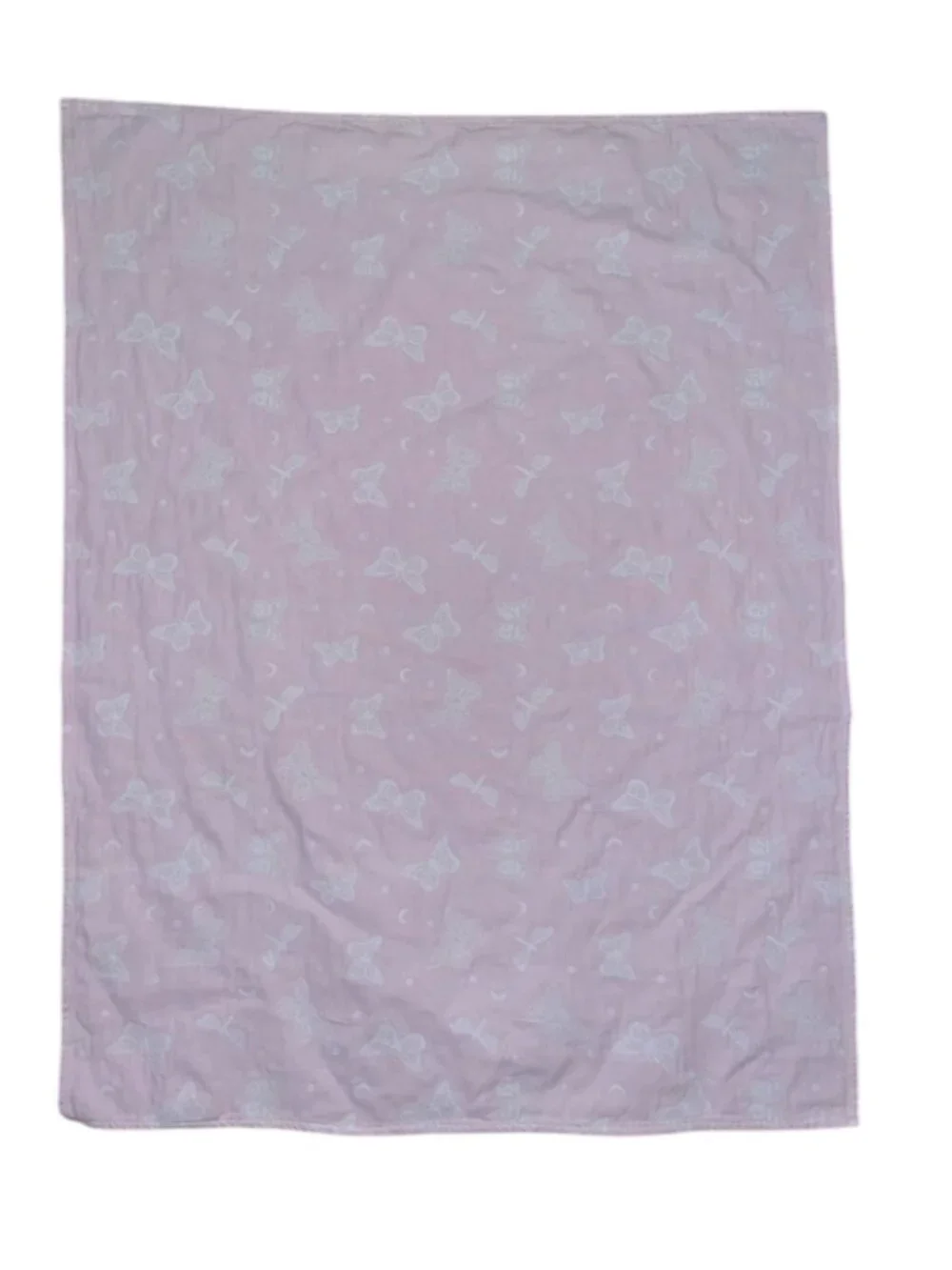 Peacock Alley Butterfly Moon Pink Baby Coverlet Blanket Matelasse Portugal 30x37